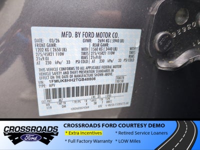 2026 Ford Explorer Platinum - Crossroads Courtesy Demo