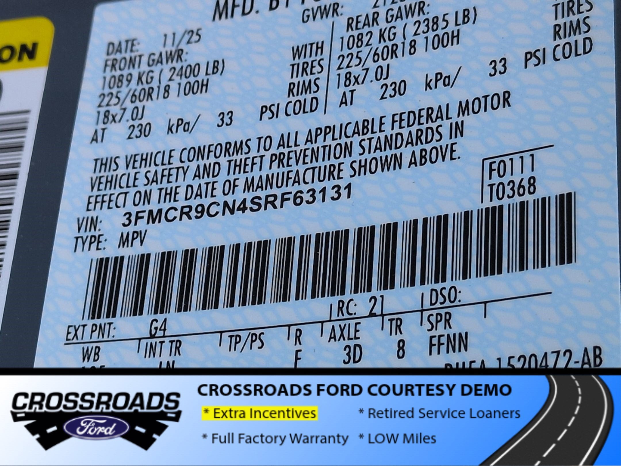 2025 Ford Bronco Sport Outer Banks - Crossroads Courtesy Demo