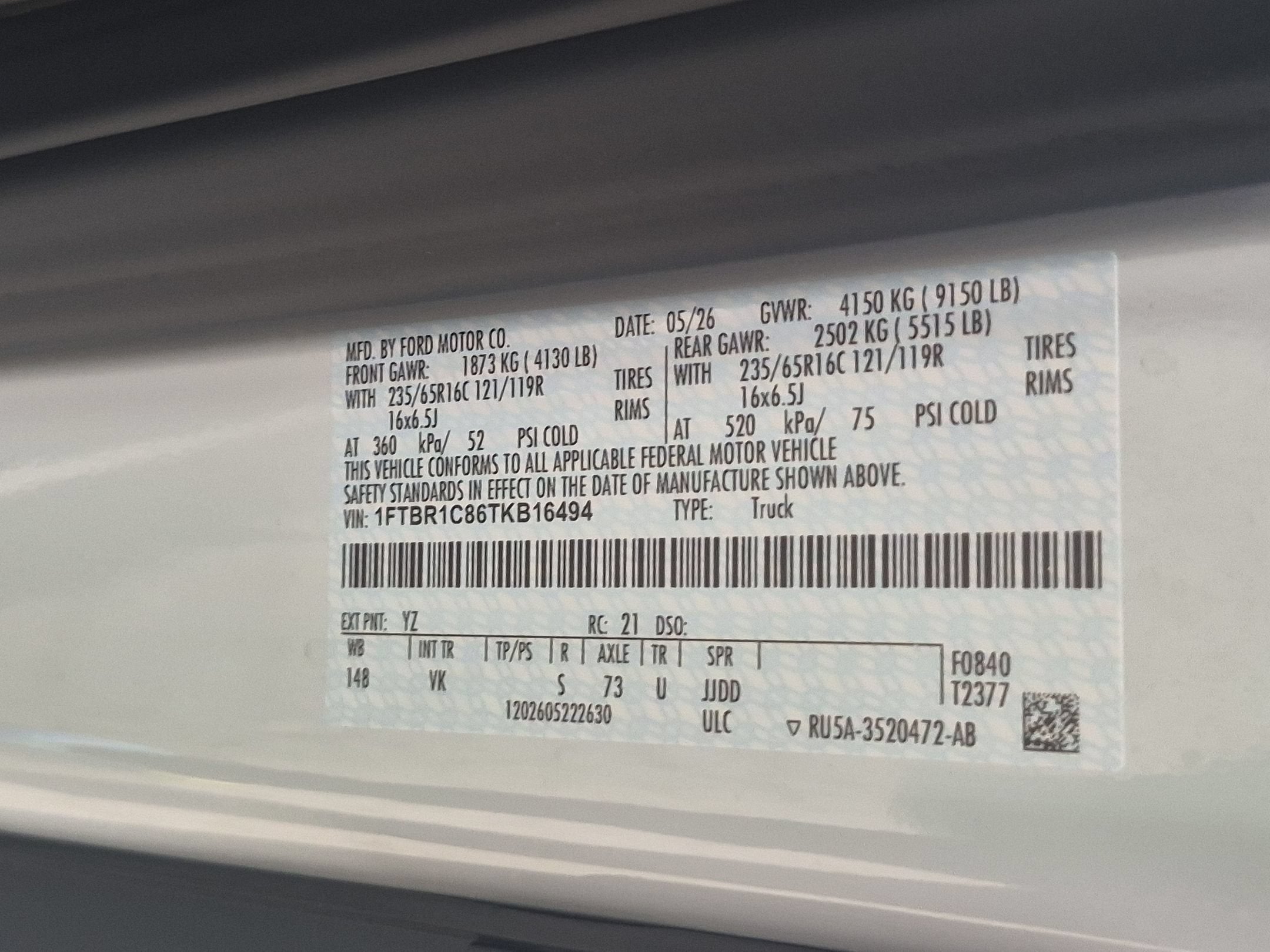 2026 Ford Transit Cargo Van Base