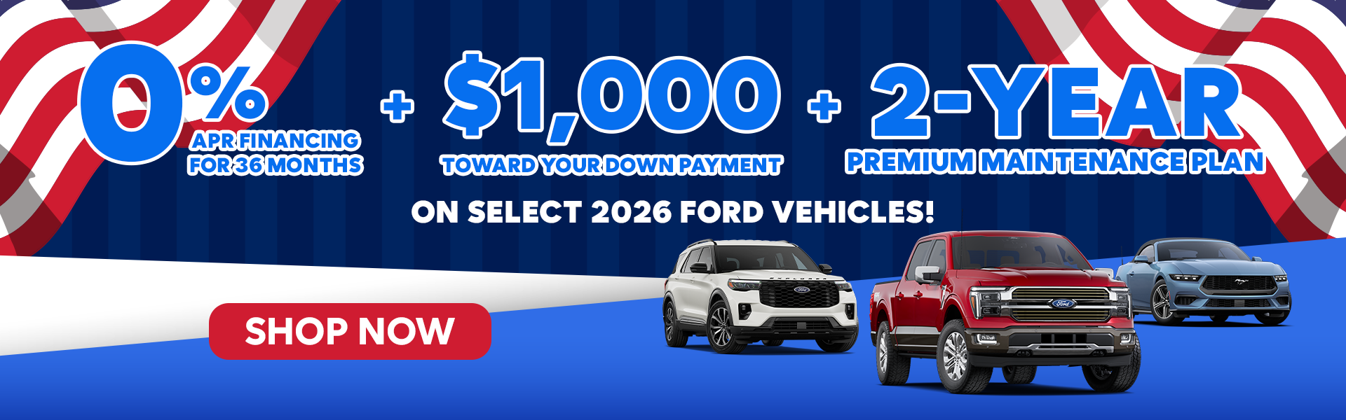 0% APR Financing for 36 Months + $1,000 Toward Down Payment 